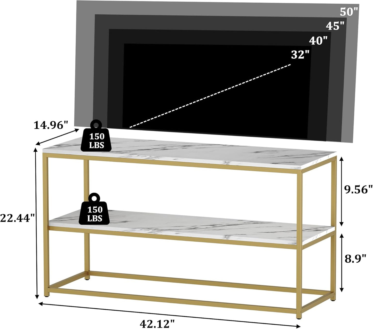 Modern TV Stand with Storage Shelves for Living Room Entertainment Center