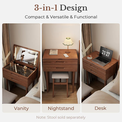 Vanity Table with Adjustable LED Light – Modern Dressing Table for Bedroom