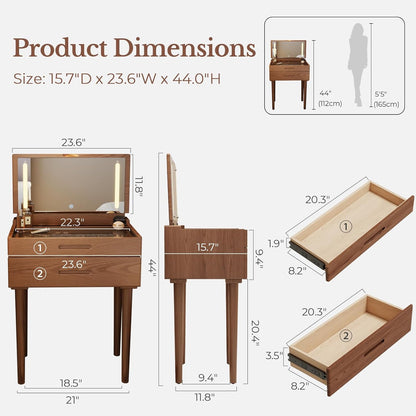 Vanity Table with Adjustable LED Light – Modern Dressing Table for Bedroom
