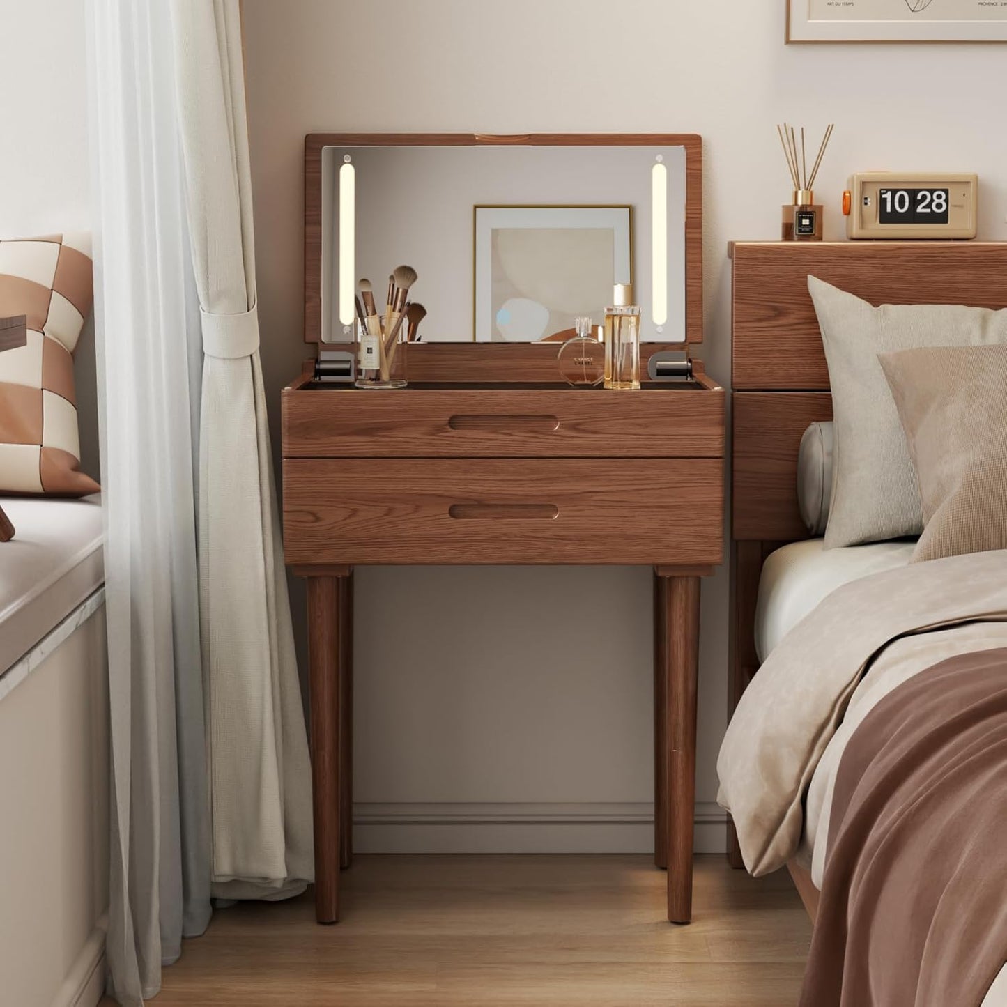 Vanity Table with Adjustable LED Light – Modern Dressing Table for Bedroom