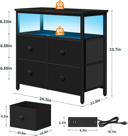 Bedside Charging Station and Storage Organizer for Bedroom