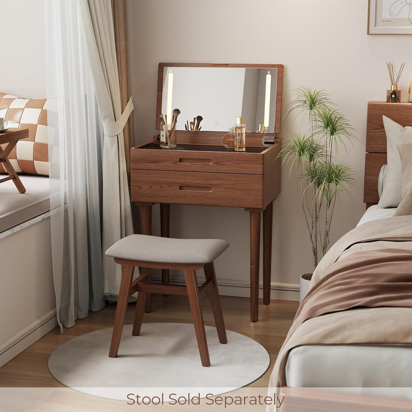 Vanity Table with Adjustable LED Light – Modern Dressing Table for Bedroom