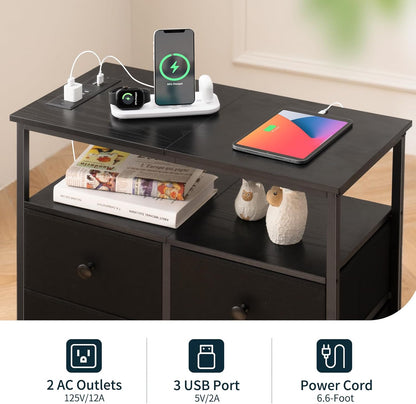 Bedside Charging Station and Storage Organizer for Bedroom