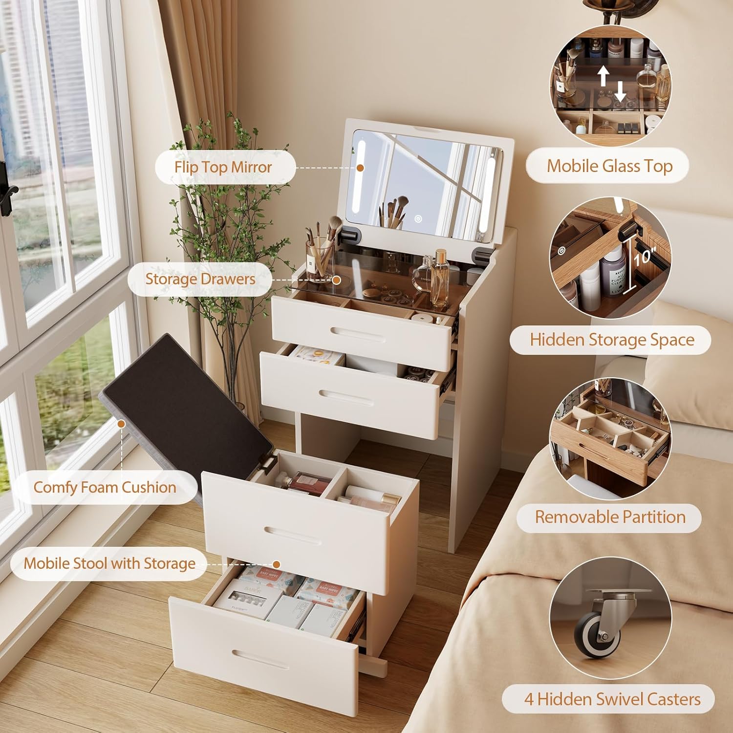 Create Your Perfect Beauty Corner with Elegant Storage and Style