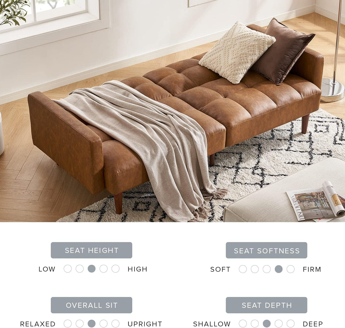 Modern Convertible Sofa Bed – Compact Loveseat for Small Spaces