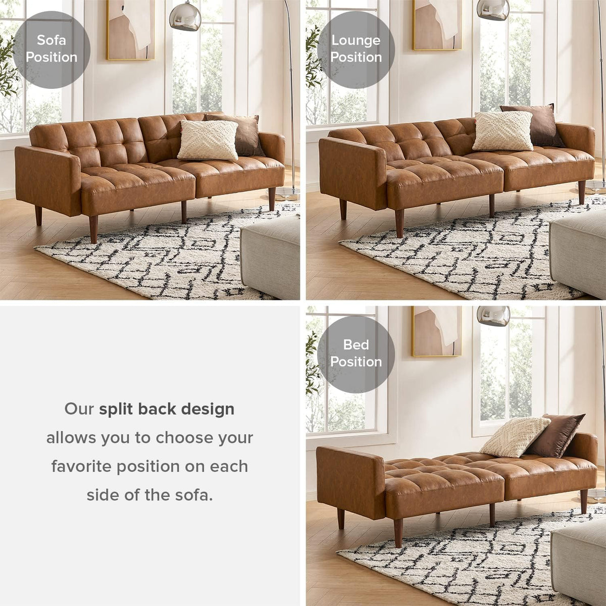 Modern Convertible Sofa Bed – Compact Loveseat for Small Spaces