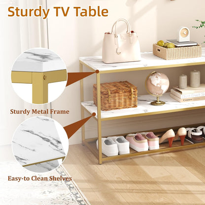 Modern TV Stand with Storage Shelves for Living Room Entertainment Center