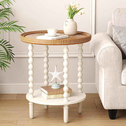 Farmhouse Nightstand with Storage – Bedside Table for Bedroom Organization