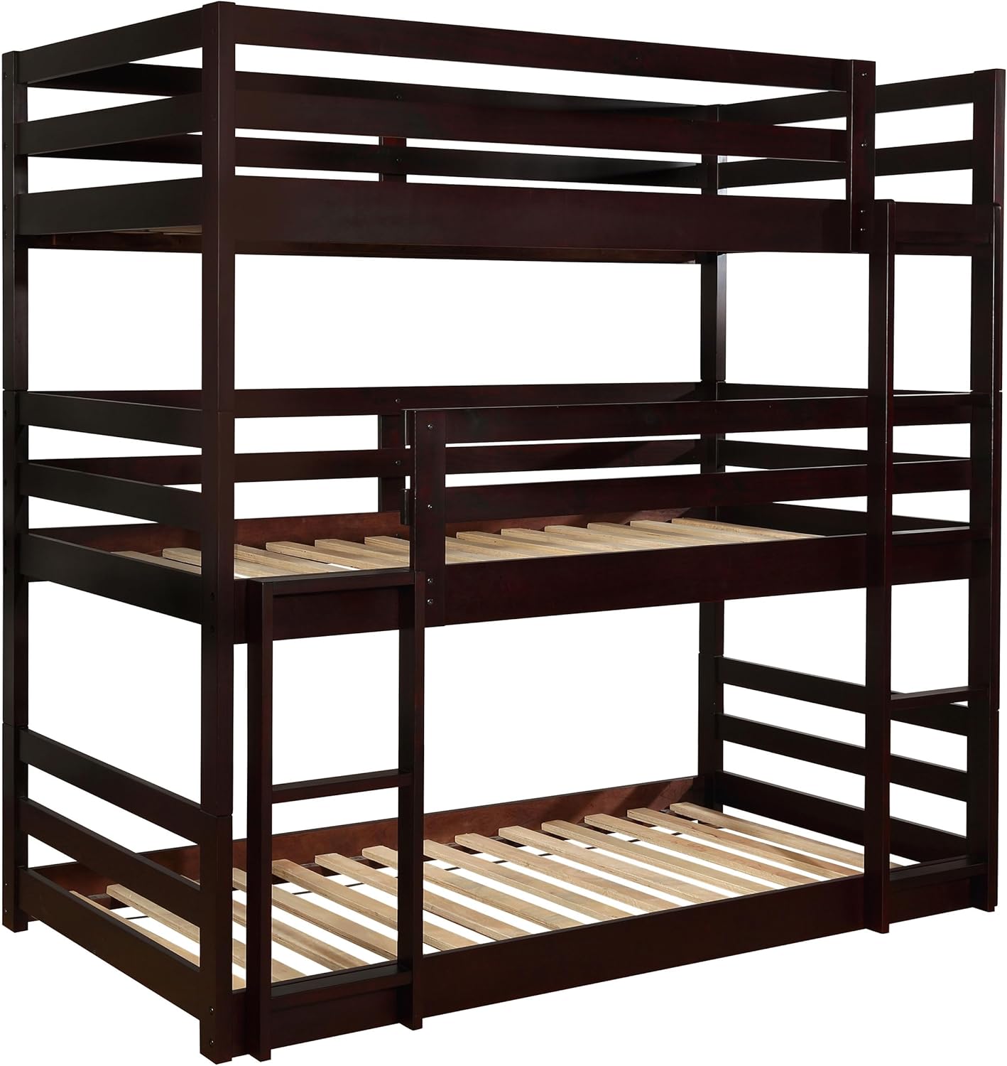 Solid Wood Triple Bunk Bed for Kids and Shared Bedrooms