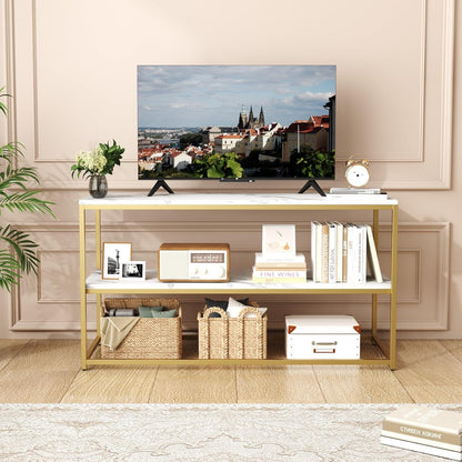 Modern TV Stand with Storage Shelves for Living Room Entertainment Center