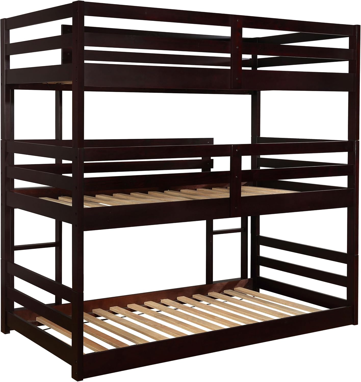 Solid Wood Triple Bunk Bed for Kids and Shared Bedrooms