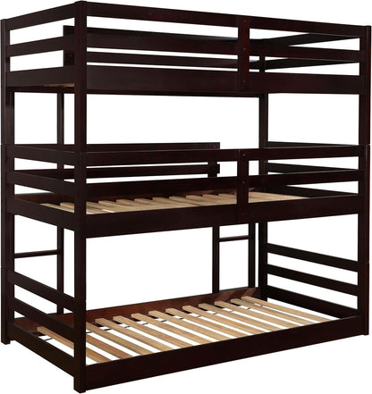 Solid Wood Triple Bunk Bed for Kids and Shared Bedrooms