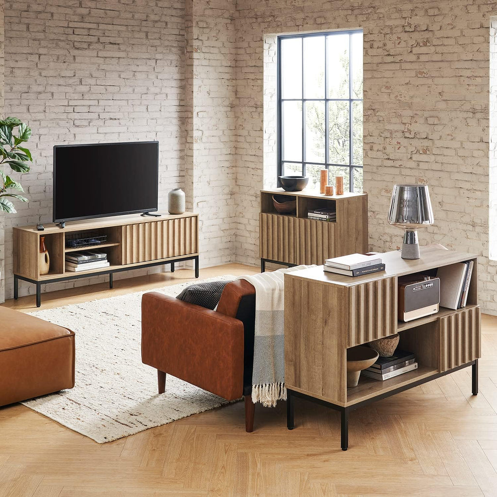 4-Piece Entertainment Center with 70-Inch TV Stand and 3-Tier Display Shelves