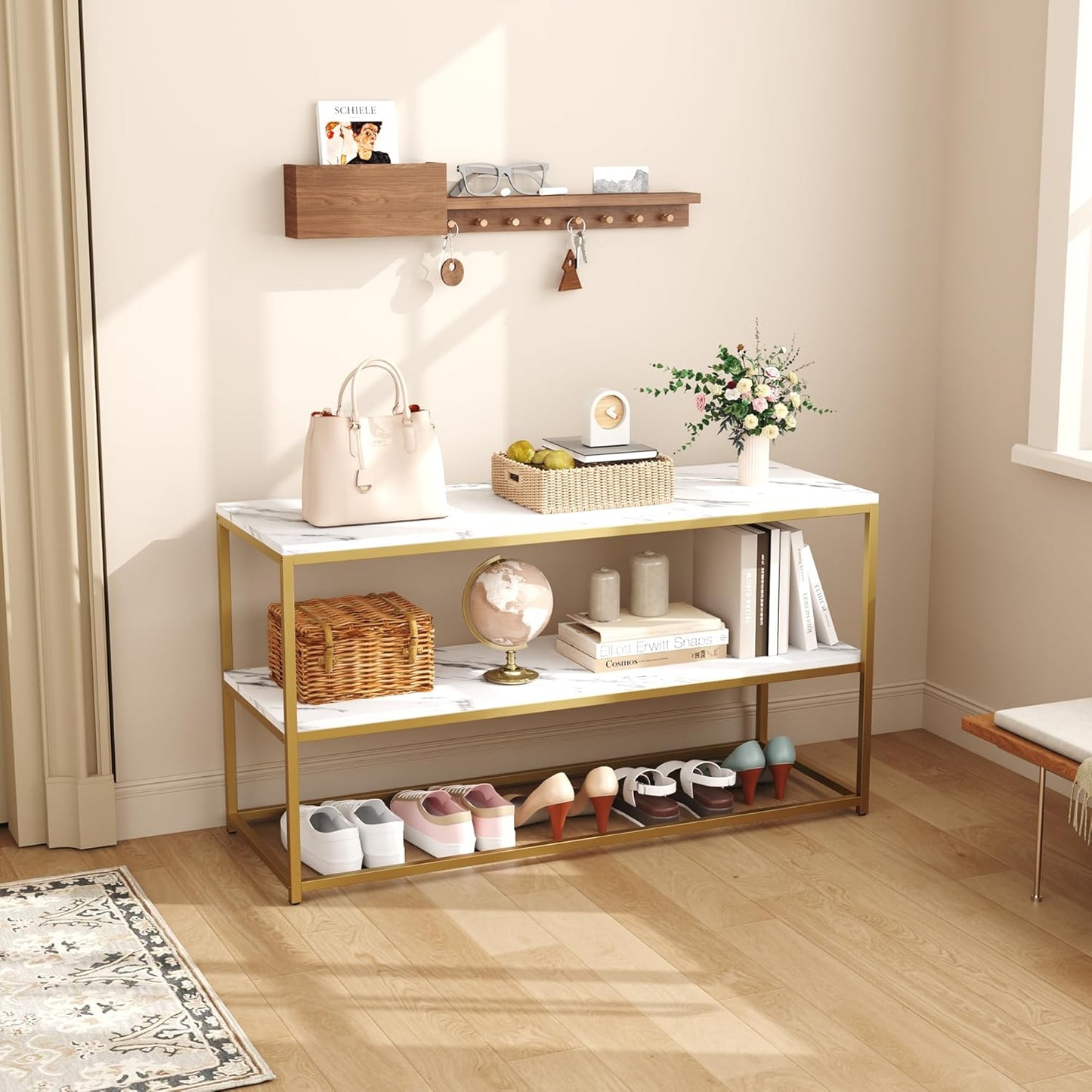 Modern TV Stand with Storage Shelves for Living Room Entertainment Center